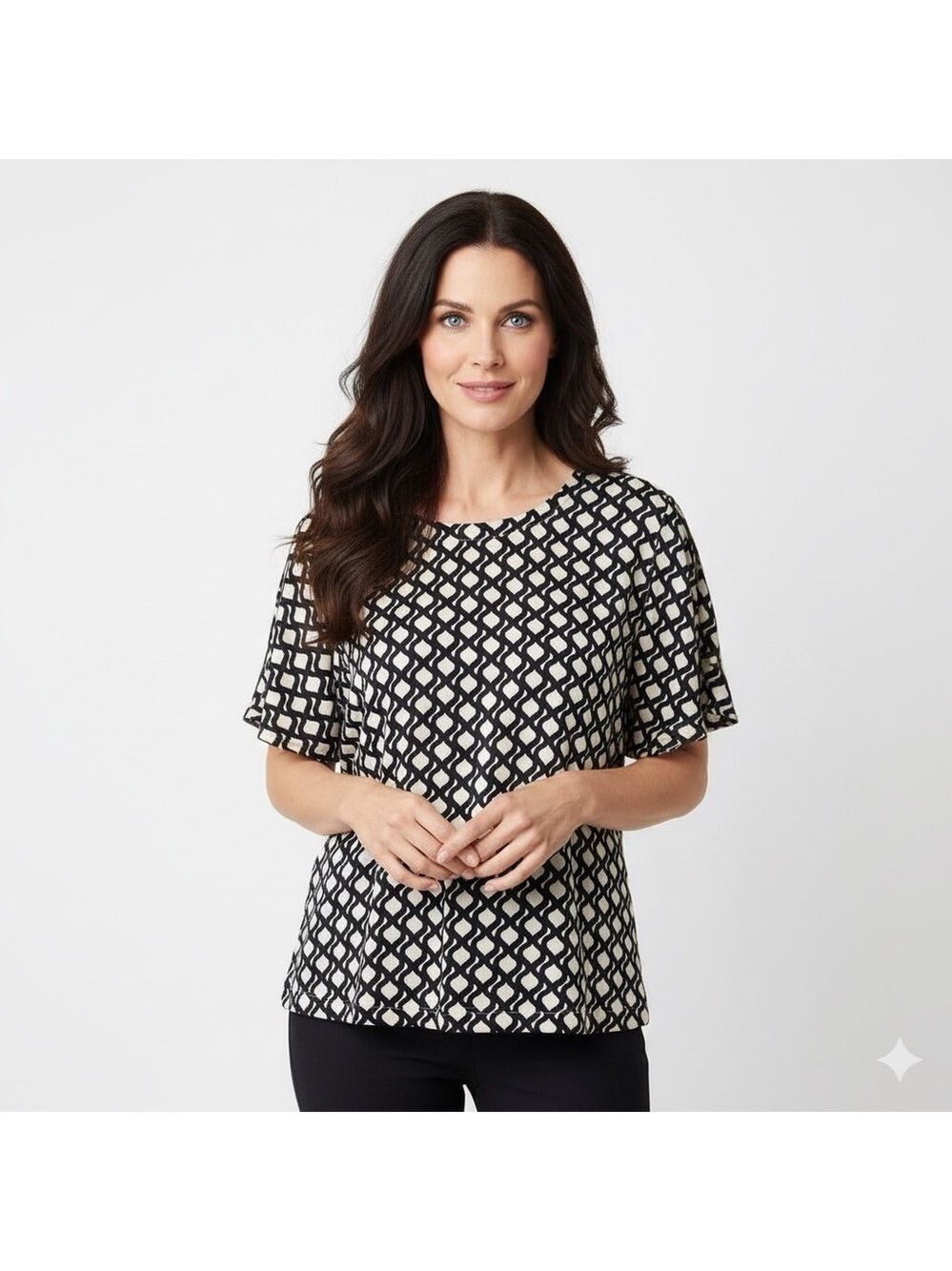 'S Max Mara 100% Silk Geometric Top US 12